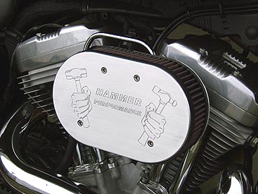Air Hammer Air Cleaner from HAMMER PERFORMANCE, 91-Up Sportster CRUSH 2.25 Inch Forward Offset