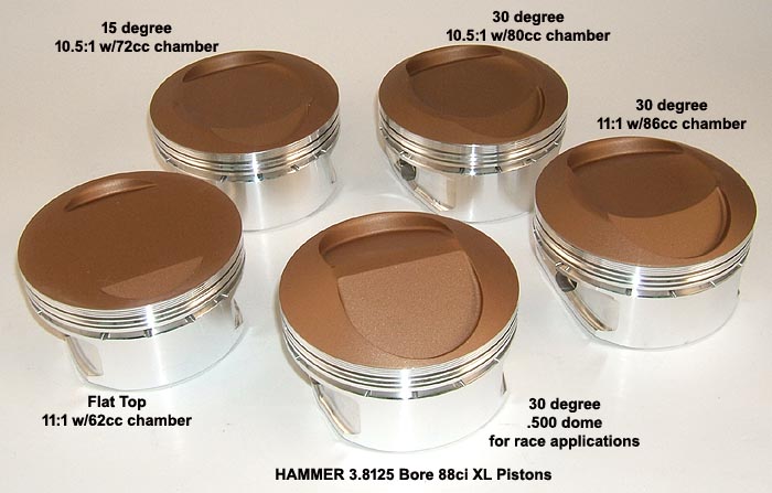 High Performance 88ci 3.8125 3.813 Bore Sledge Hammer Pistons for Harley Davidson XL Sportster and Buell Models