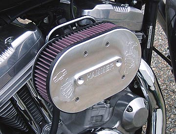 Air Hammer Air Cleaner from HAMMER PERFORMANCE, 91-Up Sportster CRUSH 2.25 Inch Centered